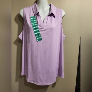 NEW- Head Light Purple Sleeveless Blouse, Size XL